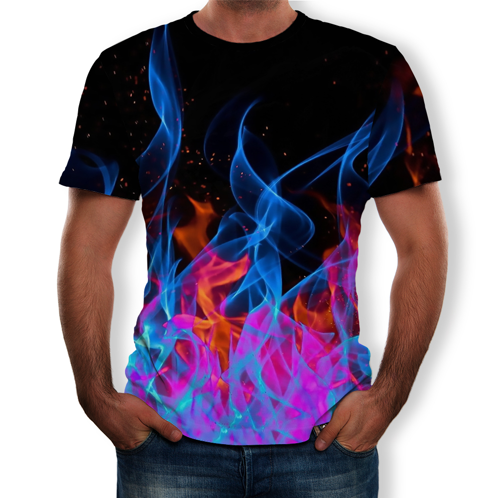 3D Graphic Printed Men's Short-Sleeved T-shirt- Multi-D 2XL 3D Graphic Printed Men's Short-Sleeved T-shirt- Multi-D 2XL