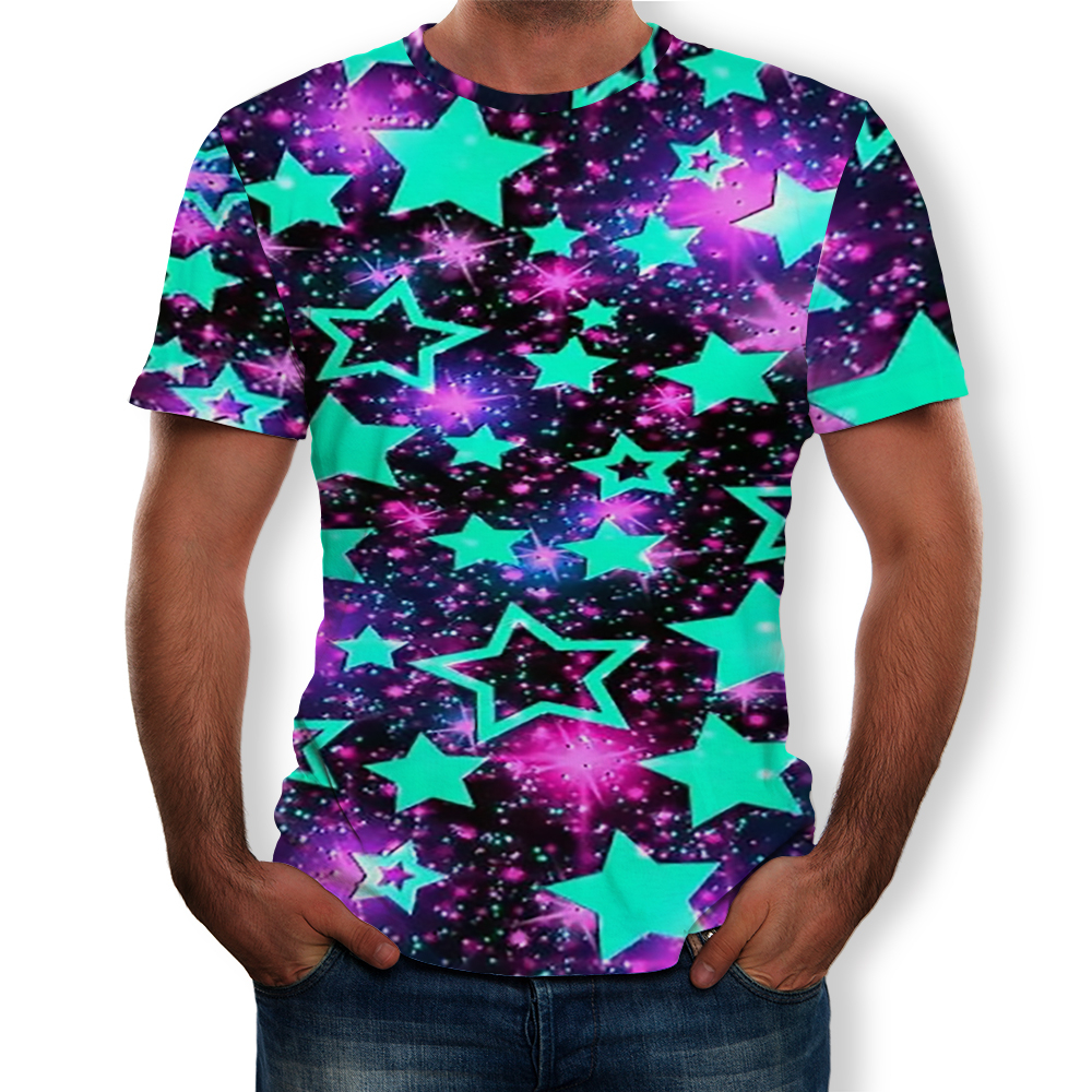 3D Graphic Printed Men's Short-Sleeved T-shirt- Multi-D 2XL 3D Graphic Printed Men's Short-Sleeved T-shirt- Multi-D 2XL