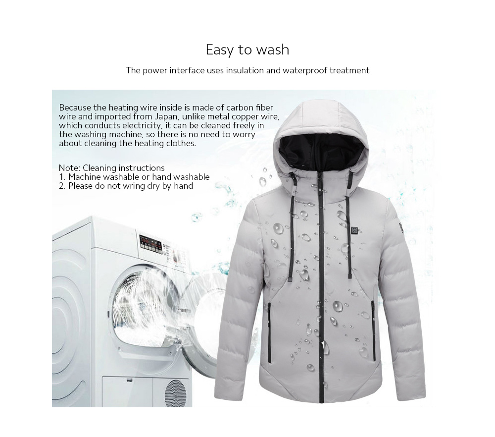 Winter Intelligent Charging Heating Warm Cotton Coat Washable Winter Intelligent Charging Heating Warm Cotton Coat Washable
