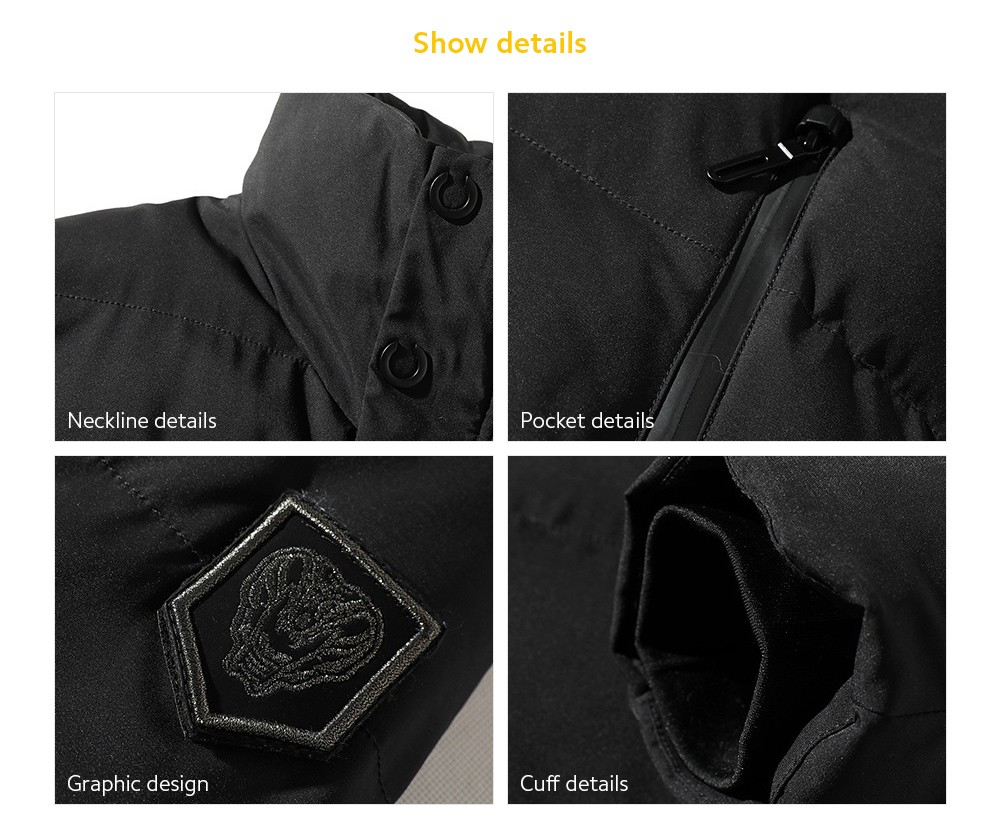 Winter Tide Men's Warm Fashion Simple Cotton Coat details Winter Tide Men's Warm Fashion Simple Cotton Coat details