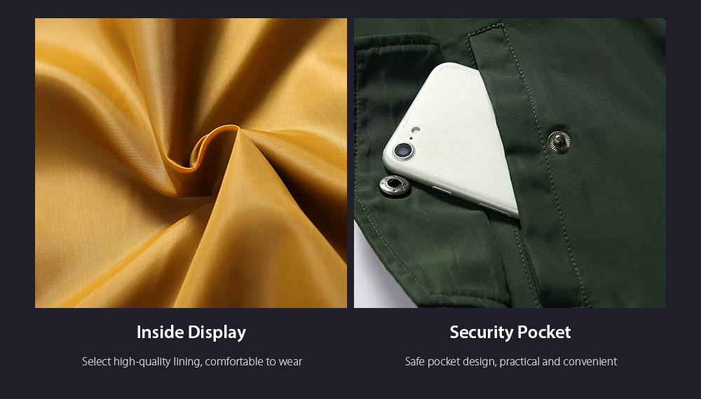 Autumn Men's Casual Jacket - Red 5XL Inside Display and Security Pocket Autumn Men's Casual Jacket - Red 5XL Inside Display and Security Pocket