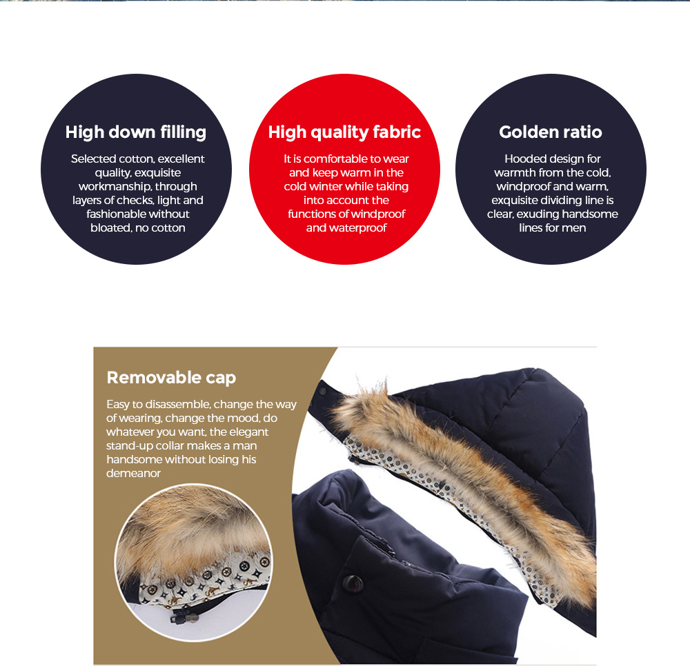 Winter Men's Long Thick Cotton Coat details Winter Men's Long Thick Cotton Coat details