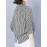 [Breathable Black & White] Elegant Women's Loose V-Neck Shirt With 3/4 Sleeves And An Asymmetrical Hem, Breathable Black And White Stripes For Spring, Summer, And Autumn