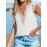 Women's Casual V-Neck Blouse with Lace Detail - Breathable Polyester, Machine Washable - Perfect for All Seasons