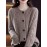 Women'S Elegant Long Sleeve Cardigan - Chic Button-Front Sweater Jacket, All-Season Layering Piece for Office, Party, Everyday - Easy-Care Women'S Outerwear in Neutral Colors (Beige, Brown, Black, Gray, Blue) - Elegant Sweater Coat, Cardigan Sweater, Party Attire, Textured Knitwear, Office Attire, Durable Material, Stylish Coat, Fashion Lovers