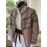 Winter Women's Sweater Elegant Coat Jacket Soft Multi-Color Jacquard Chunky Crochet Edge Beautiful Fashion Comfortable Casual Vintage Commuter Slim Fit Cardigan Gift ZLLZ