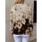 Women'S Elegant V-Neck Long Sleeve Sweater - Floral Print Pullover with BrownRed/Orange/ - Non-Stretchy Sweater for Fall/Winter, Office, Party, Everyday Outfits - Women'S Sweater, Ladies Sweaters, Party Attire, Vneck Design, Durable Knitwear