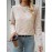 Women's Rainbow Striped Sweater - Pastel Color Block Design, Soft Round Neck Pullover, Hand Washable All-Season Casual Top, Cute Sweaters, Durable Fabric