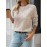 Women's Rainbow Striped Sweater - Pastel Color Block Design, Soft Round Neck Pullover, Hand Washable All-Season Casual Top, Cute Sweaters, Durable Fabric