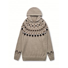 Winter Women's Elegant Hooded Sweatshirt Style Soft Jacquard Rugged Beautiful Fashion Comfortable Casual Vintage Pullover Top Gift