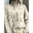 [Elegant High-Neck Sweater] Soft Beige, Women's Elegant High-Neck Sweater with Tree Print | Long Sleeve, All-Season Wear, Perfect for Casual or Chic Outfits, Versatile Clothing | Chic Knitwear | Texture