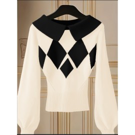 Women's Chic Sweater - Elegant Pullover with Long Flowing Lines, Non-Transparent Winter Sweater for Office, Party, Everyday Outfits - Fall/Winter Women's Fashion Tops, Cute Sweaters, Party Wear, Sophisticated Style, Highquality Knitwear