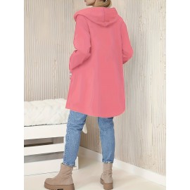 Women'S Oversized Sport Hooded Zip-Up Jacket