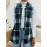 Plus Size - Plus Size, Women'S Plus Size Sleeveless Stand Collar Blazer - Elegant Plaid Print (Green/Black/White) H-Line Silhouette, Structured Lapel Collar & Open Front Closure, Long Length for Office Commute & Casual Outfits, Autumn Winter Outerwear, Versatile Tailored Fit, Workwear Essential, Highquality Stitching, Quality Tailoring