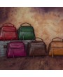 Brenice Vintage Solid Genuine Leather Handbag Crossbody Bag