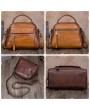 Brenice Vintage Solid Genuine Leather Handbag Crossbody Bag