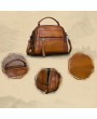 Brenice Vintage Solid Genuine Leather Handbag Crossbody Bag