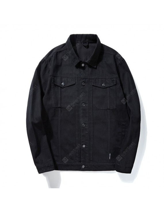 Large Size Classic Washed Men Denim Jacket Wide Prednisone Plus Fertilizer Male Casual Simple Coat