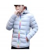 Men's Padded Winter Coat Collar Colorful Zipper Hooded Jacket Korean Slim Casual Jacket Tide