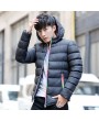 Men's Padded Winter Coat Collar Colorful Zipper Hooded Jacket Korean Slim Casual Jacket Tide