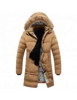 Men's Thick Cotton Coat Hooded Warm Down Jacket