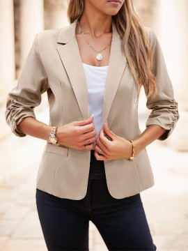 Plus Size, Plus Size Spring And Autumn Women's Casual Suit Jacket, Machine Washable