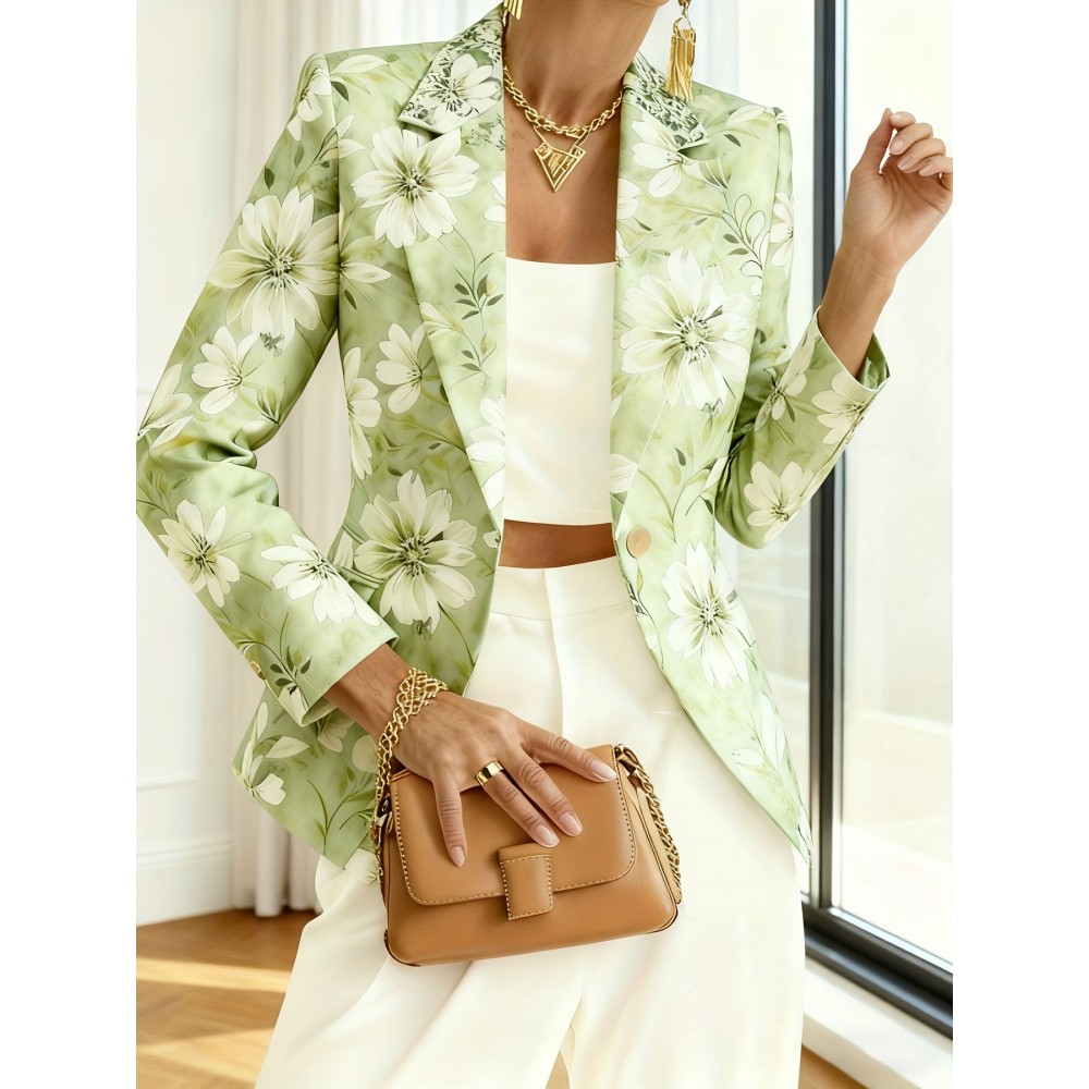 Plus Size - Plus Size Autumn And Winter Fashionable Printed Suit Jacket, Plus Size Suits for Women, Jackets for Women Plus Size, Winter Wardrobe, Office Wear, Stylish Suit, Fashionable Blazer, Highquality Stitching, Warm Material, Printed Blazer